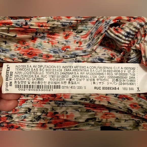 NWT Zara Floral pleats dress - size US S - Picture 10 of 11